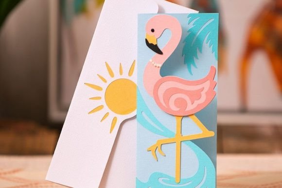 Tropical Handmade Card SVG Flamingo Charm