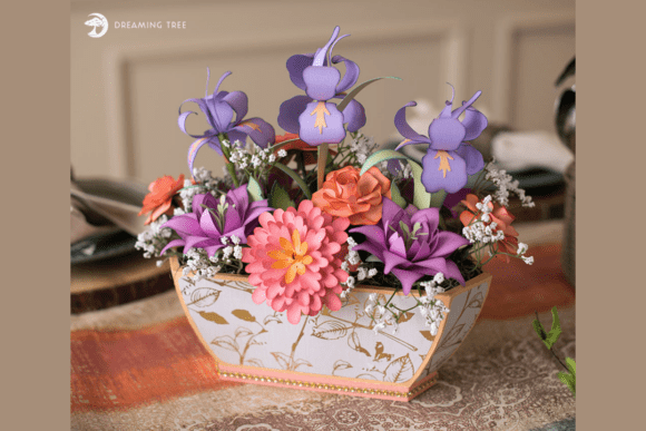 Garden Paper Flower Centerpiece SVG Bouquet