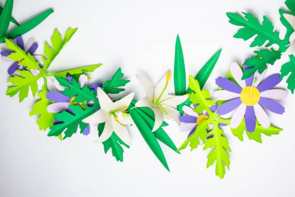 Lilies Paper Flower Wall Decor SVG With Daisies
