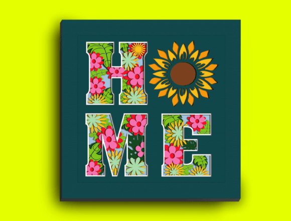 Flower New Home Shadow Box Svg Light