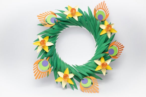 Fresh Paper Flower Wreath Svg Daffodils