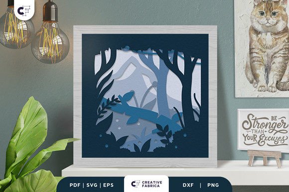 Rainforest Nature Shadow Box Svg Scene