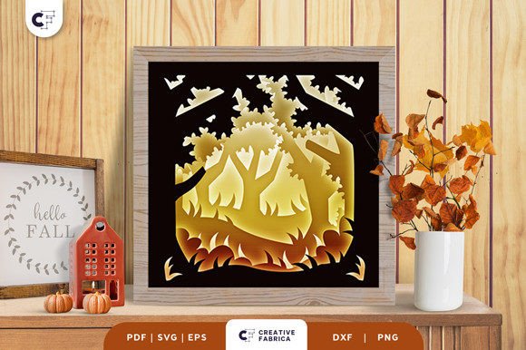 Fall Forest Shadow Box Svg Paper Walk
