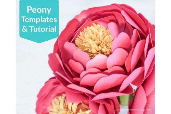 Full Bloom Paper Peony SVG Templates