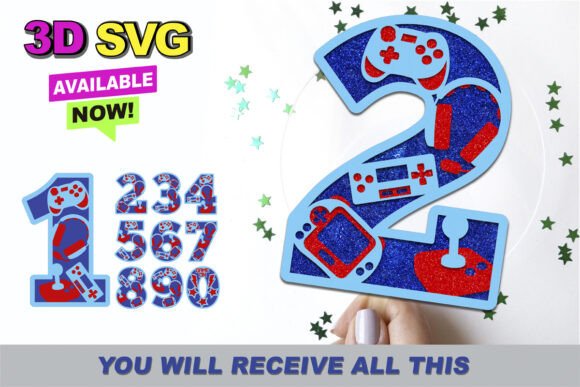Gamer Birthday Numbers Svg Party Design