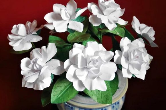 Gardenia Paper Flower Centerpiece SVG Templates