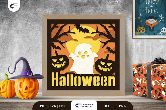 Pumpkin Moon Ghost Svg Light Box