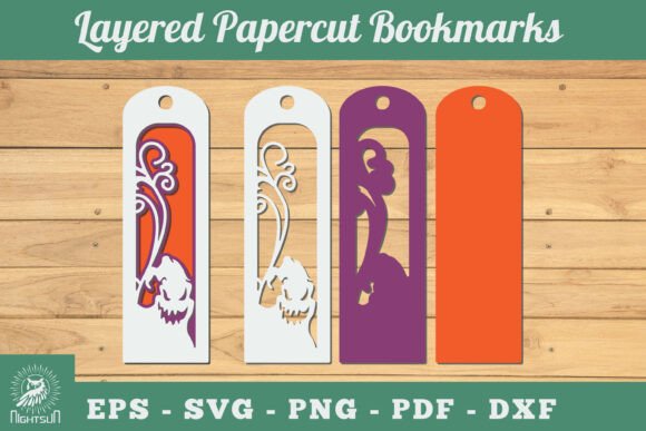3D Papercut Ghost Svg Bookmarks