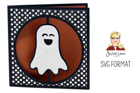 Circle Window Ghost Svg Greeting Card