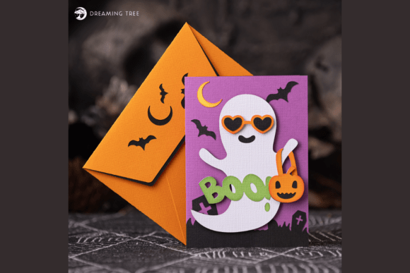 Playful Halloween Card Svg Ghost Greeting