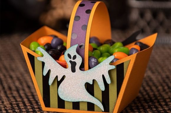 Ghost Tote Halloween Treat Box SVG Charm