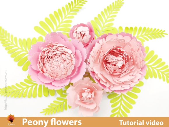 Giant Paper Peony SVG Flower Set