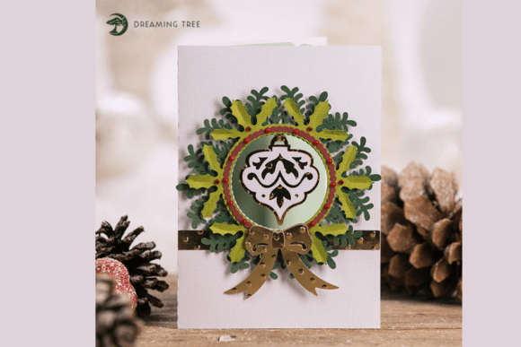 Good Tidings Greeting Card SVG Wreath