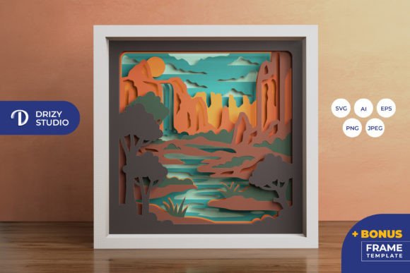 Grand Canyon Nature Shadow Box Svg Art