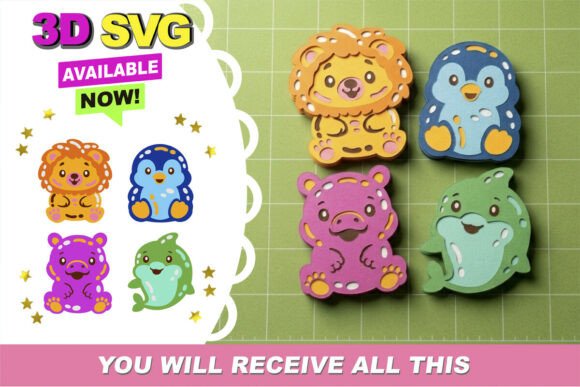 Gummy Kids Birthday Svg Animals