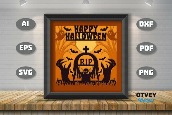 RIP Halloween Shadow Box SVG Papercut