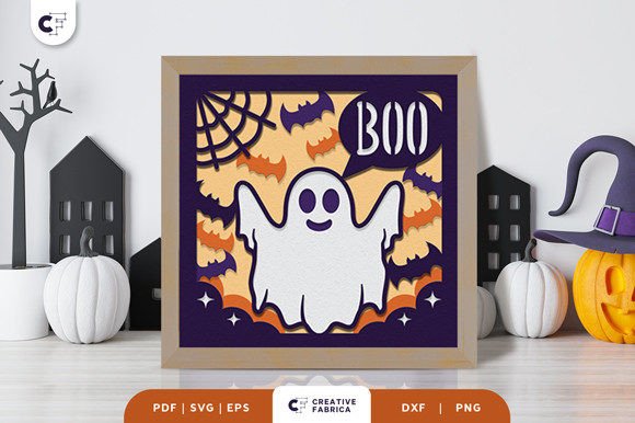 Halloween Boo Ghost Svg Shadow Box