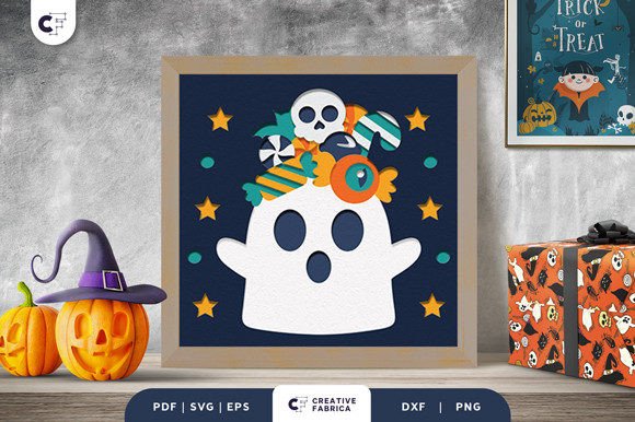 Halloween Candy Ghost Svg Shadow Box