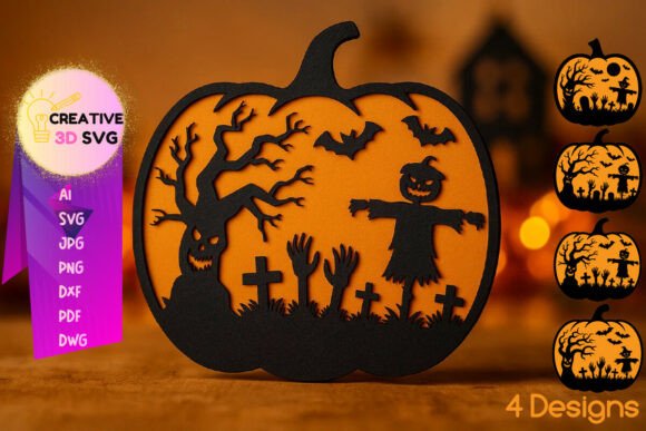 Creepy Pumpkin Svg Graveyard Bundle