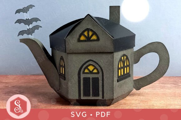 Teapot Haunted House SVG Gift Box