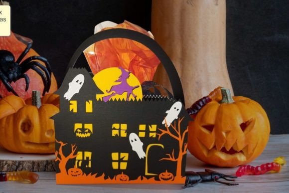 Candy Haunted House SVG Basket