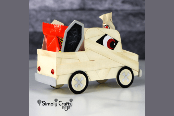Wrapped Halloween Treat Box SVG Mummy Car
