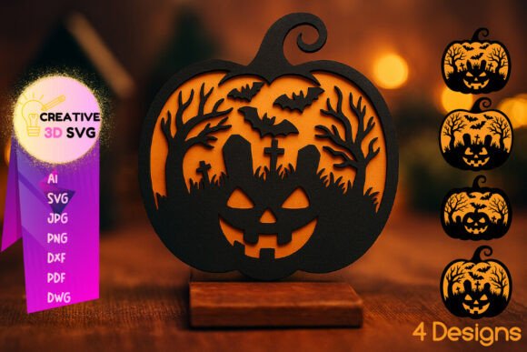 Graveyard Glow Pumpkin SVG Bundle