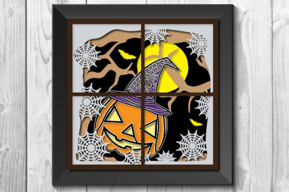 Papercut Pumpkin Shadow Box Svg Art