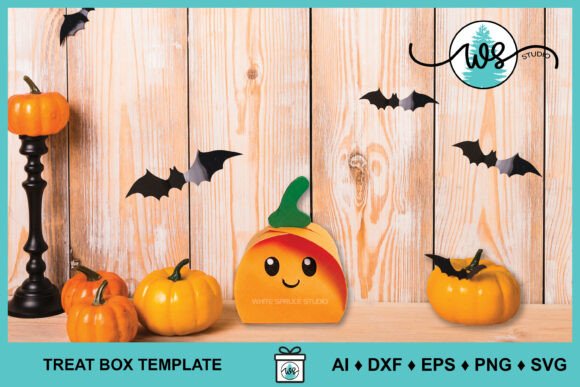 Pumpkin Halloween Treat Box SVG Favor