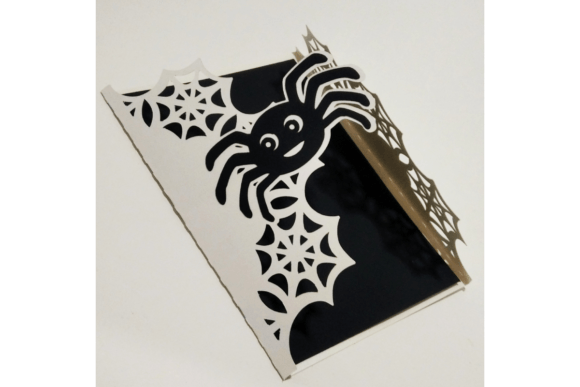 Spider Web Halloween Card Svg