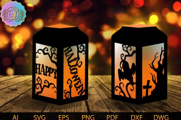 Spooky Halloween Paper Lantern SVG Cut