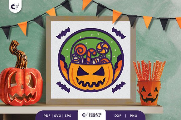 Halloween Sweets Pumpkin Shadow Box Svg Treat