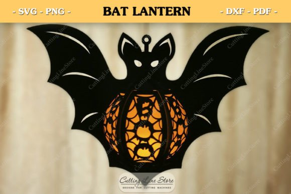 Hanging Halloween Paper Lantern SVG Bat Decor