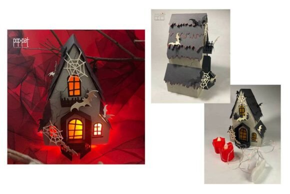 Halloween Haunted House SVG Template