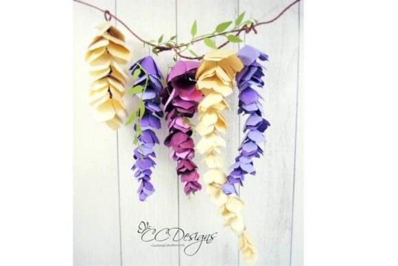 Hanging Wisteria Paper Flower SVG Vines