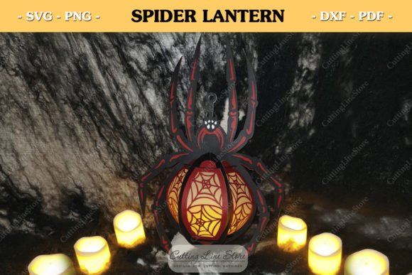 Whimsical Halloween Paper Lantern SVG Spider