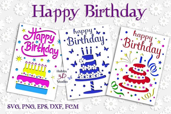Papercut Birthday Svg Bundle Cards