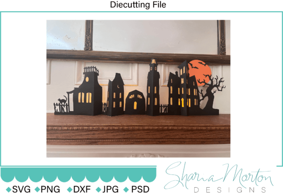 Mantel Haunted House SVG Display