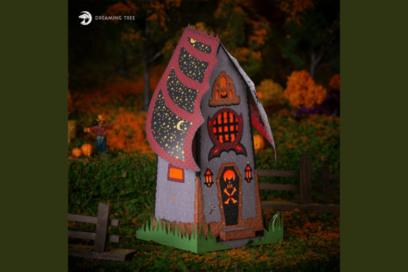Swooping Haunted House Svg Luminary