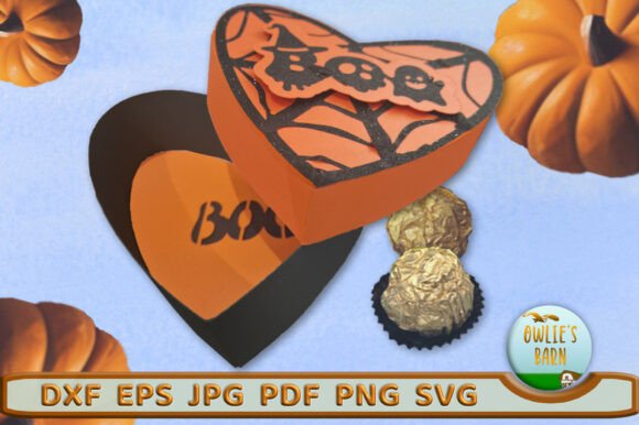 Heart Shaped Halloween Treat Box Svg Surprise