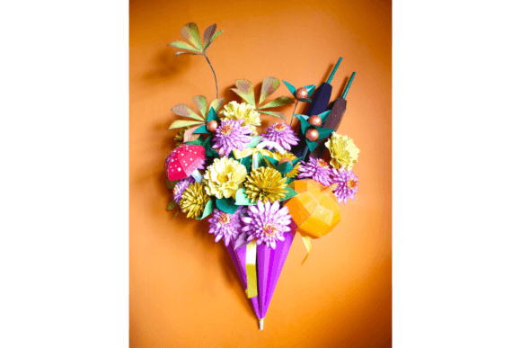 Hestia Paper Flower Bouquet SVG Holder