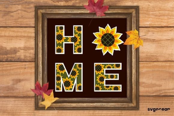 Sunflower New Home Shadow Box Svg Craft