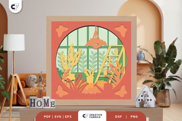 Botanical New Home Shadow Box Svg Scene