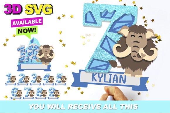 Ice Age Birthday Numbers SVG Topper Set