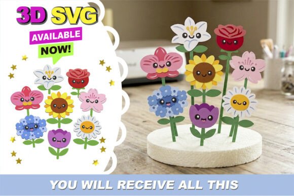 Kawaii Garden Kids Birthday Svg Blooms