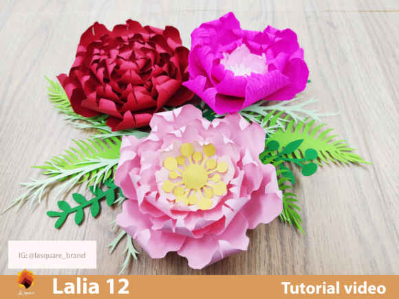 Lalia 12 Paper Rose SVG Template