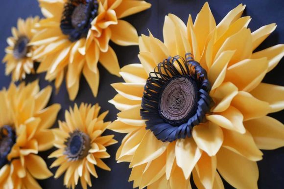 Large Paper Sunflower SVG Template