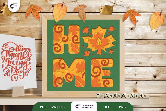 Maple Leaves New Home Shadow Box Svg Decor