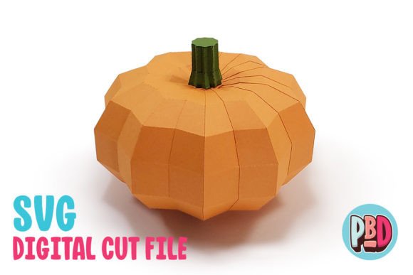 Compact Pumpkin SVG Paper Model