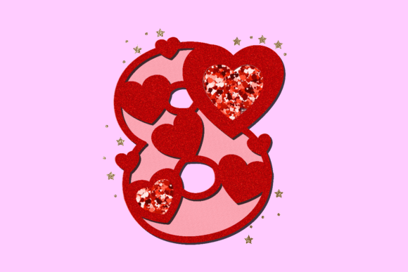 Heart Style Birthday Numbers SVG Set